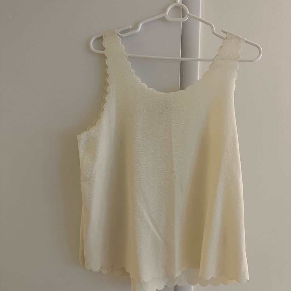 Scalloped Cream Blouse